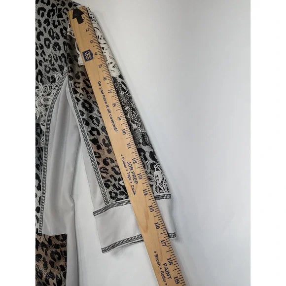 Joseph Ribkoff Leopard Print‎ Lace Embellished Zip Front Hooded Jacket Women 12 - Picture 5 of 10